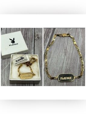PLAYBOY RARE❗️VTG Playboy Gold Bracelet with Box & Tag Collector Vintage